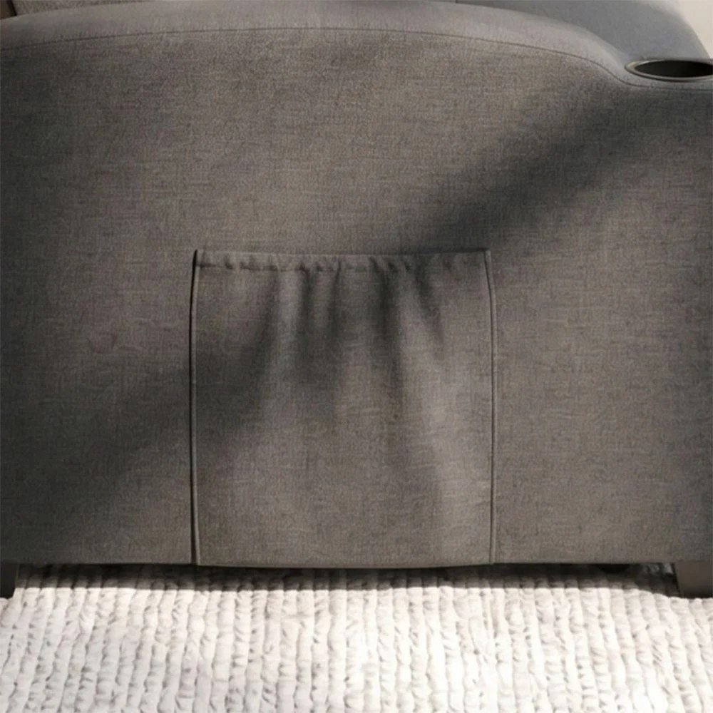 Alejandro Fabric Sofa Bed With 2 Cup Holders-Warm Grey - Image 3