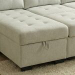Ramiro Reversible Corner Fabric Sofa Bed-Light Grey-With 2-year Warranty
