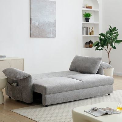 Uberto Fabric Sofa Bed - Grey - With 2-Year Warranty - Image 3