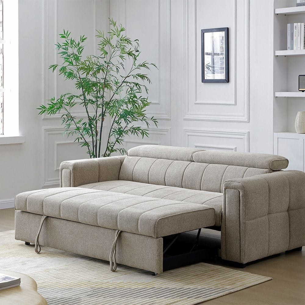 Quinley Fabric Sofa Bed - L.Grey - Image 3