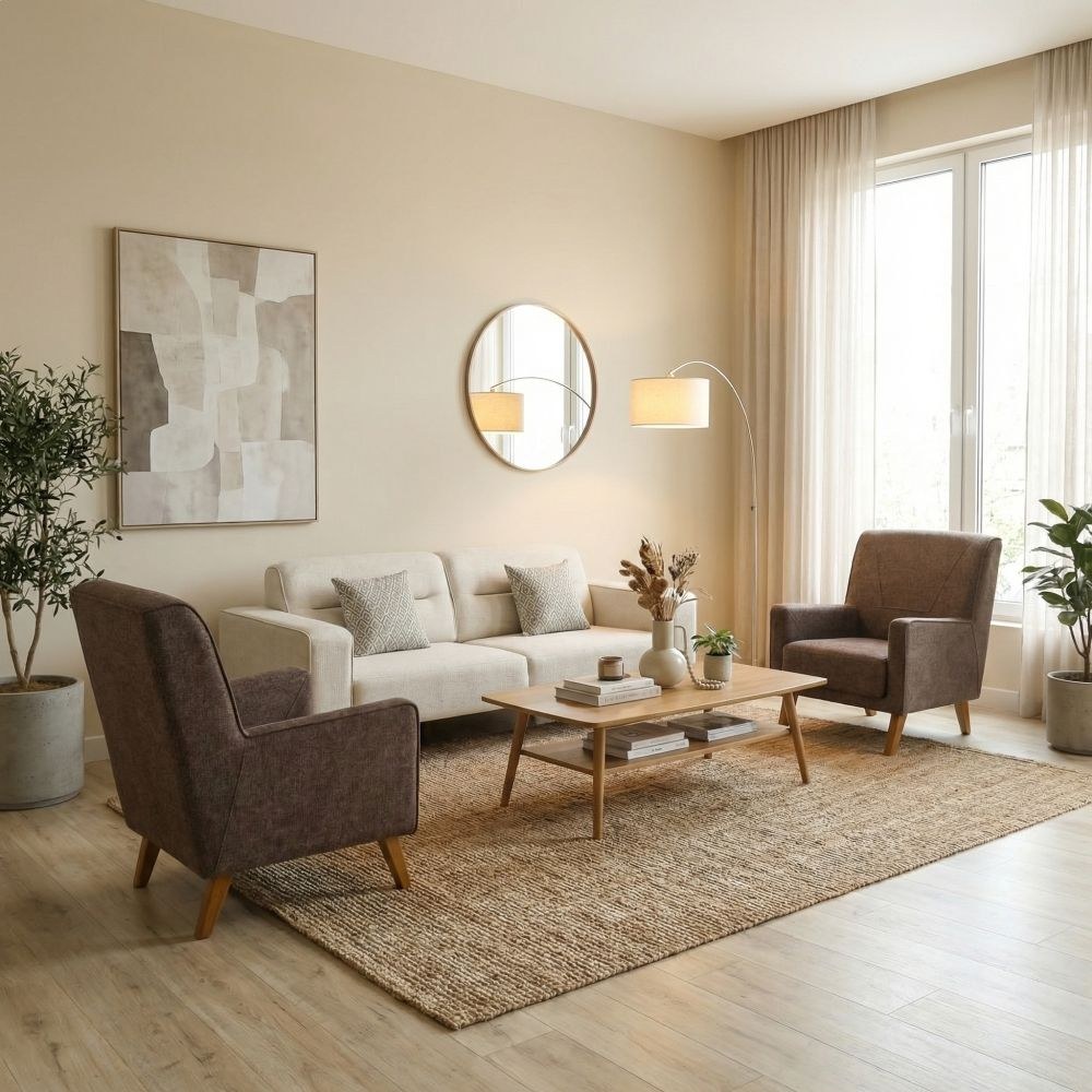 Kelbek 3+1+1 Seater Fabric Sofa