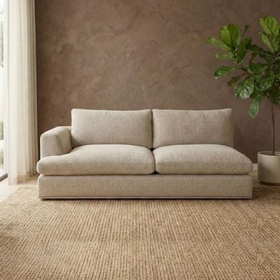 Paddington 4 Seater Fabric Modular Sofa Set- Brown - Image 3