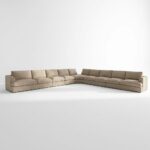 Paddington 9 Seater Fabric Modular Sofa Set- Brown