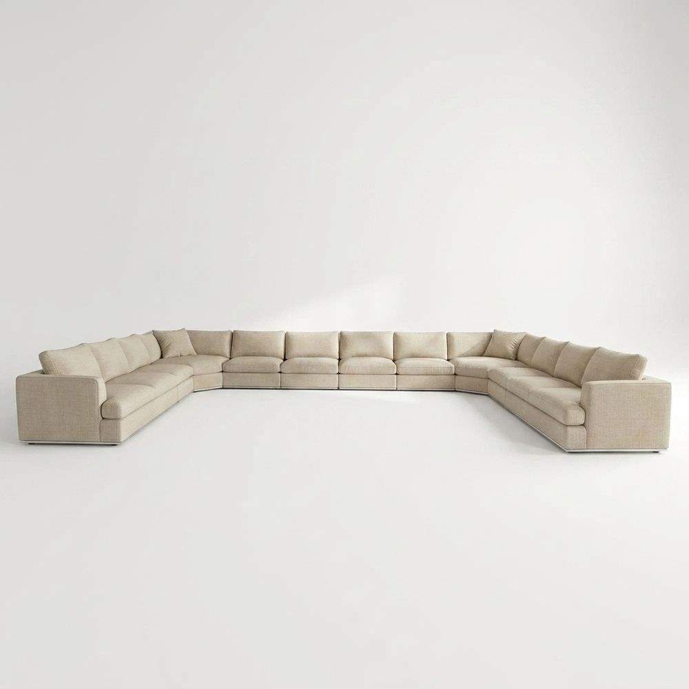 Paddington 12 Seater Fabric Modular Sofa Set- Brown - Image 2