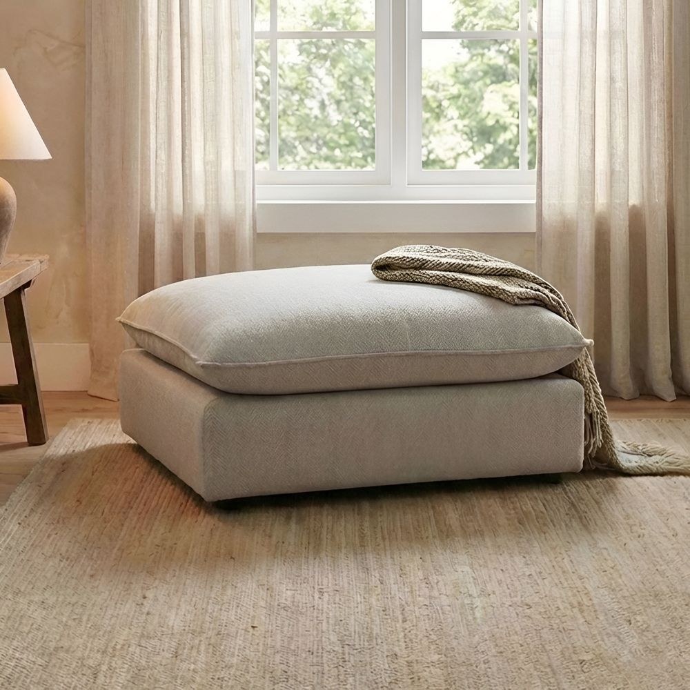 Napoleon 1-Seater Ottoman Fabric Modular Sofa – Beige – With 2-Year Warranty - Image 4