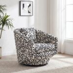 Napoleon 1-Seater Fabric Accent Chair – Black & White Pattern-With 2-Year Warranty