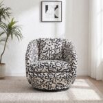 Napoleon 1-Seater Fabric Accent Chair – Black & White Pattern-With 2-Year Warranty