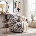 Napoleon 1-Seater Fabric Accent Chair – Black & White Pattern-With 2-Year Warranty