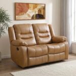 Dazler 2 Seater Air Leather Recliner-Brown