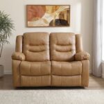 Dazler 2 Seater Air Leather Recliner-Brown