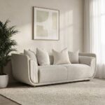 Trident 2 Seater Fabric Sofa-Grey/Champagne-With 2-Year Warranty