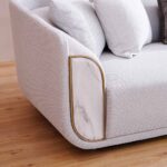 Trident 1-Seater Fabric Sofa-Grey/Champagne-With 2-Year Warranty