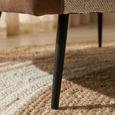 Palace 1-Seater Fabric Sofa-Ivory/Brown-With 2-Year Warranty - Image 4