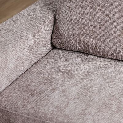 Odum 1-Seater Fabric Sofa with Left Arm-Brown-With 2-Year Warranty - Image 3