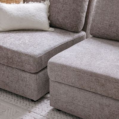Odum 1-Seater Fabric Sofa with Left Arm-Brown-With 2-Year Warranty - Image 5