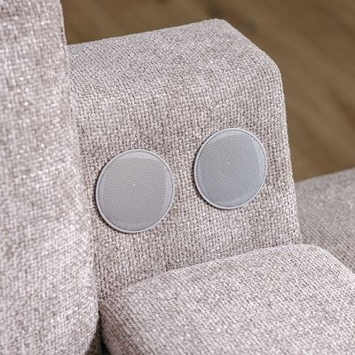 Odum Fabric Console with Storage + Speaker + 2 Cup Holders + Charger-Brown-With 2-Year Warranty - Image 3