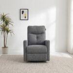 Desi 1-Seater Electric Fabric Recliner with Swivel and Rocker - Grey - With 2-Year Warranty