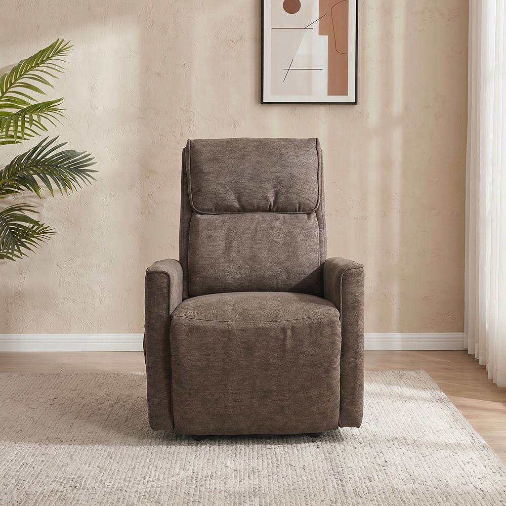 Lathem 1 Seater Fabric Accent Chair With Lift + Tilt-Brown - Image 2