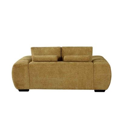 Forbes 2-Seater Fabric Sofa - Yellow - With 2-Year Warranty - Image 4