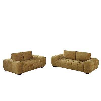 Forbes 2-Seater Fabric Sofa - Yellow - With 2-Year Warranty - Image 5