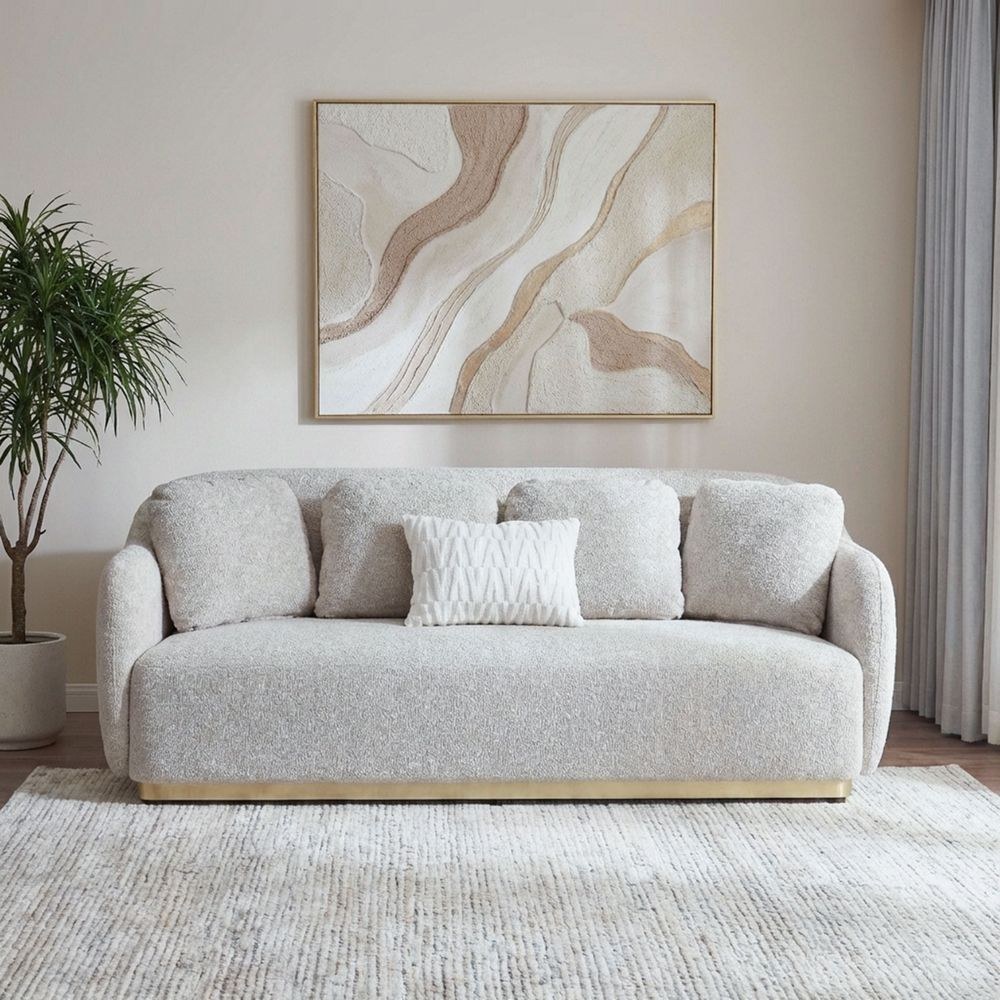 Ollena 3-Seater Fabric Sofa-Beige-With 2-Year Warranty - Image 2