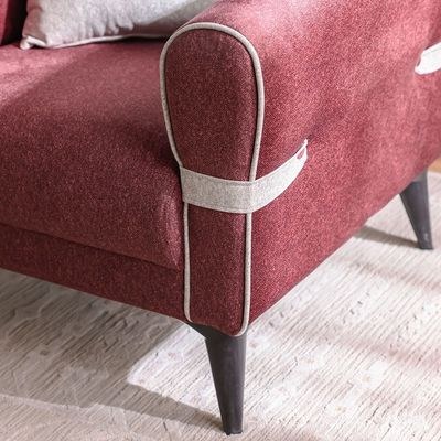 Dalin 1 Seater Fabric Sofa - Burgundy - Image 3