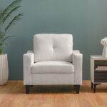 Supreme 1-Seater Fabric Sofa-Cream-With 2-Year Warranty