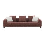 Twill Fabric 3-Seater Sofa - Red - With 2-Year Warranty