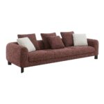 Twill Fabric 3-Seater Sofa - Red - With 2-Year Warranty