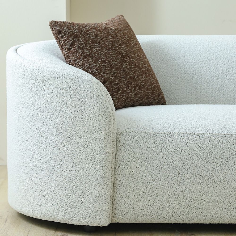 Chielo 2-Seater Fabric Sofa - Grey/Dark Brown - With 2-Year Warranty - Image 3