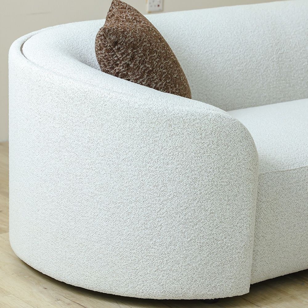 Chielo 2-Seater Fabric Sofa - Grey/Dark Brown - With 2-Year Warranty - Image 4