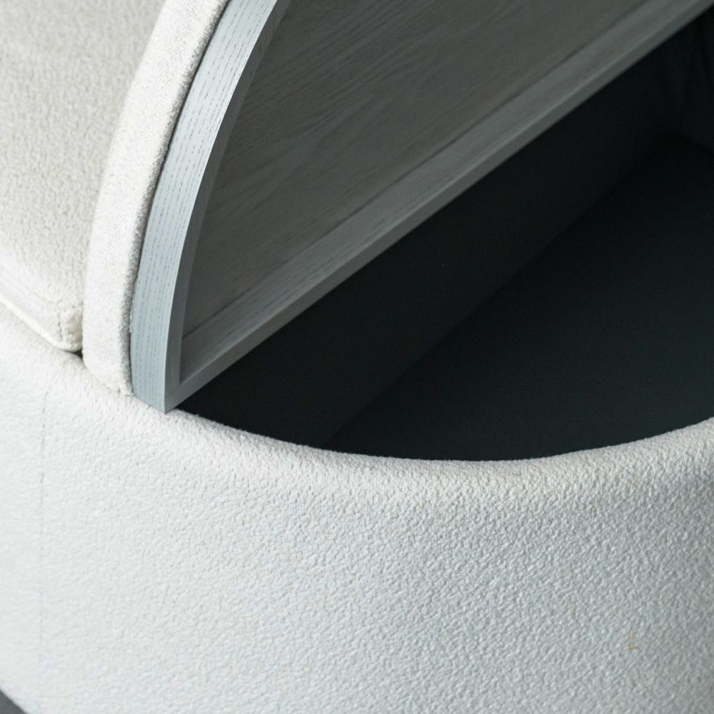 Winter Sectional Fabric Corner Sofa With Storage And Coffee Table-Bright White - Image 3