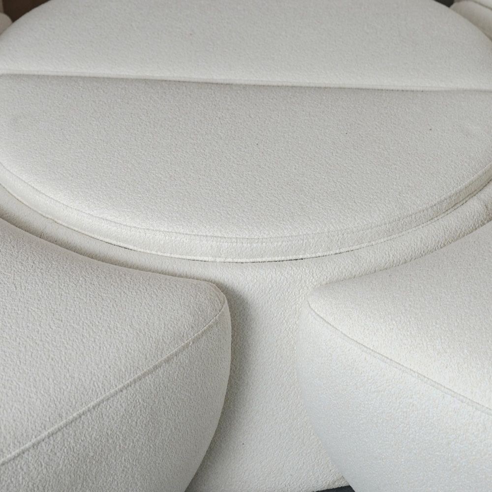 Winter Sectional Fabric Corner Sofa With Storage And Coffee Table-Bright White - Image 4