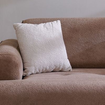 Elora 3 Seater Fabric Sofa -Brown/Beige - Image 4