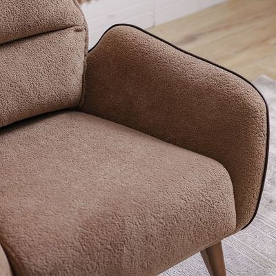 Elora 1-Seater Fabric Sofa - Brown/Beige - With 2-Year Warranty - Image 3