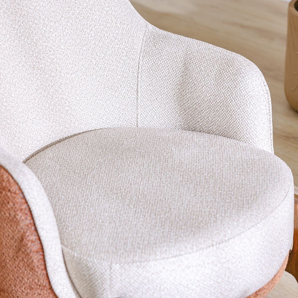 Olivia 3+1+1 Seater Fabric Sofa Set - Beige/Brown - With 2-Year Warranty - Image 4