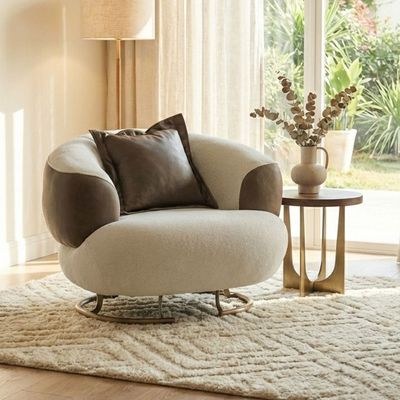 Palmera 1-Seater Fabric Sofa - Beige/Brown - With 2-Year Warranty - Image 5