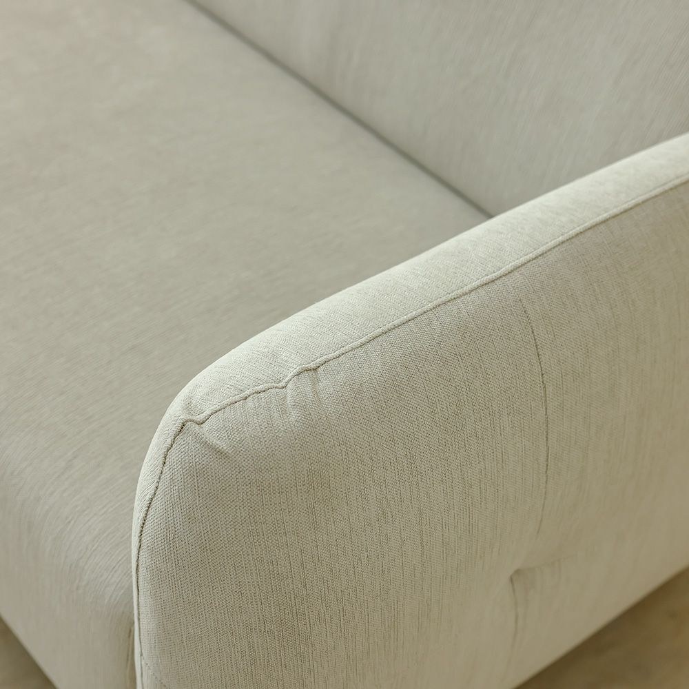 Waver 1-Seater Fabric Sofa - Taupe Beige - With 2-Year Warranty - Image 3