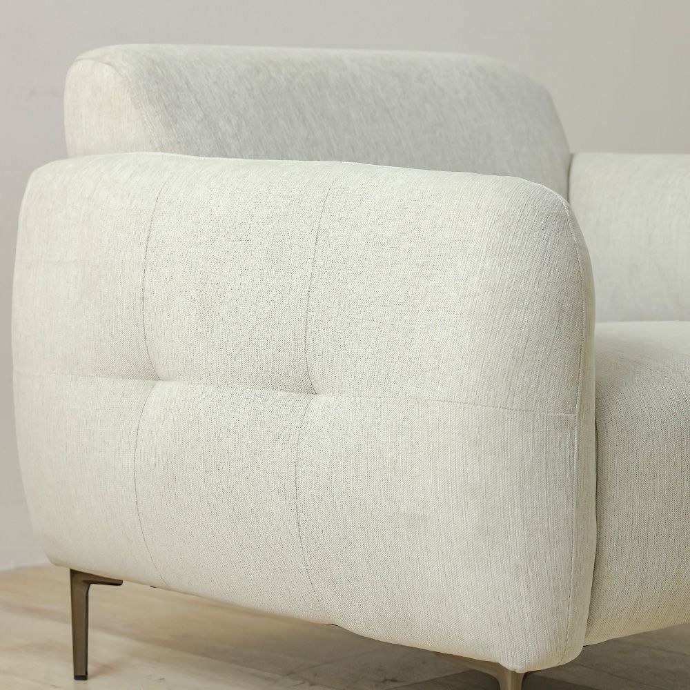 Waver 1-Seater Fabric Sofa - Taupe Beige - With 2-Year Warranty - Image 4