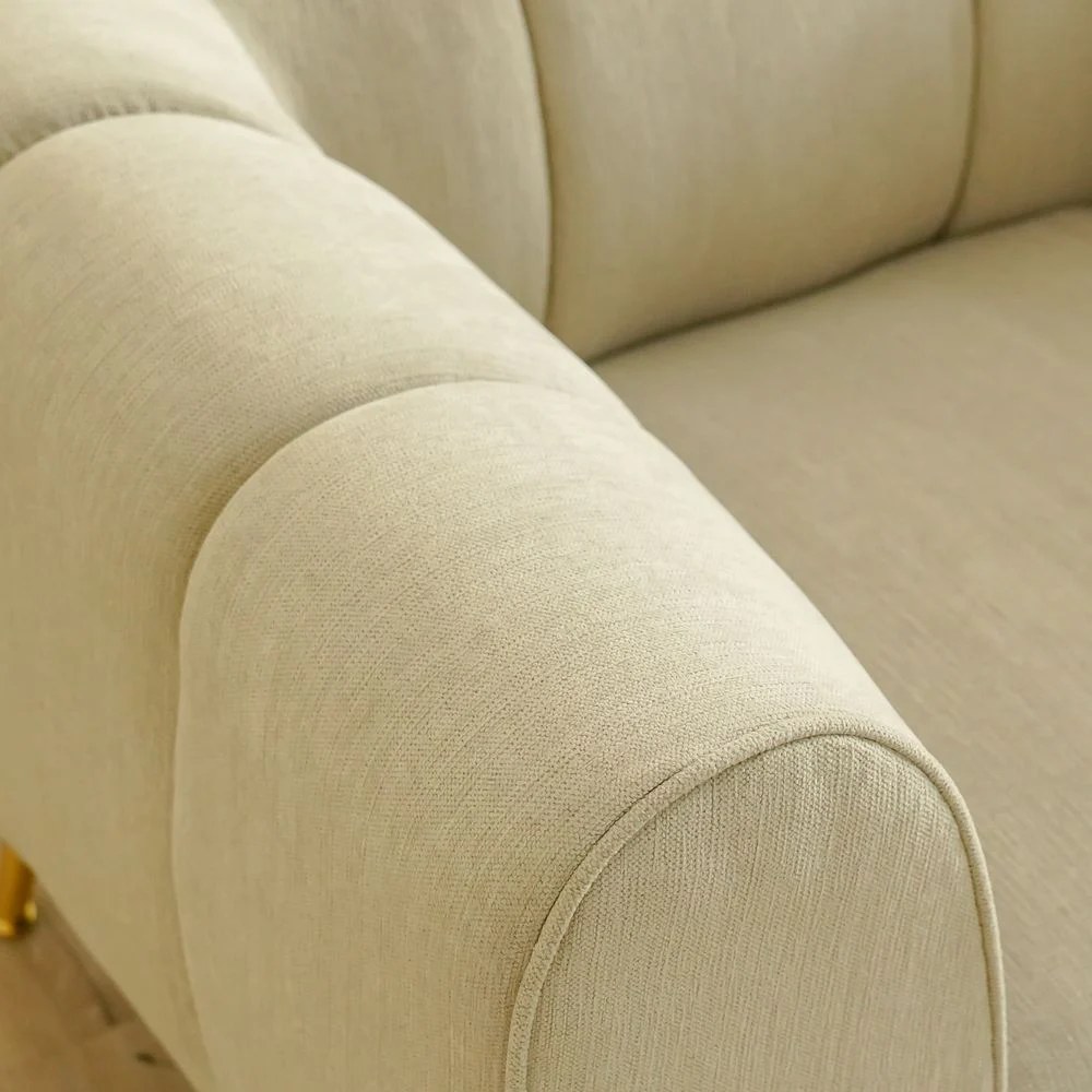 Milner 1-Seater Fabric Sofa - Muted Beige - With 2-Year Warranty - Image 2