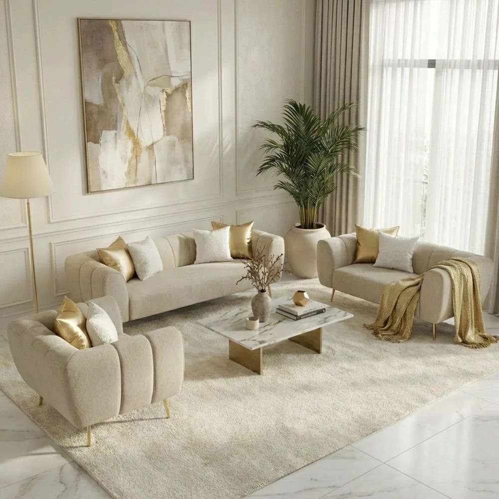 Milner 1-Seater Fabric Sofa - Muted Beige - With 2-Year Warranty - Image 5