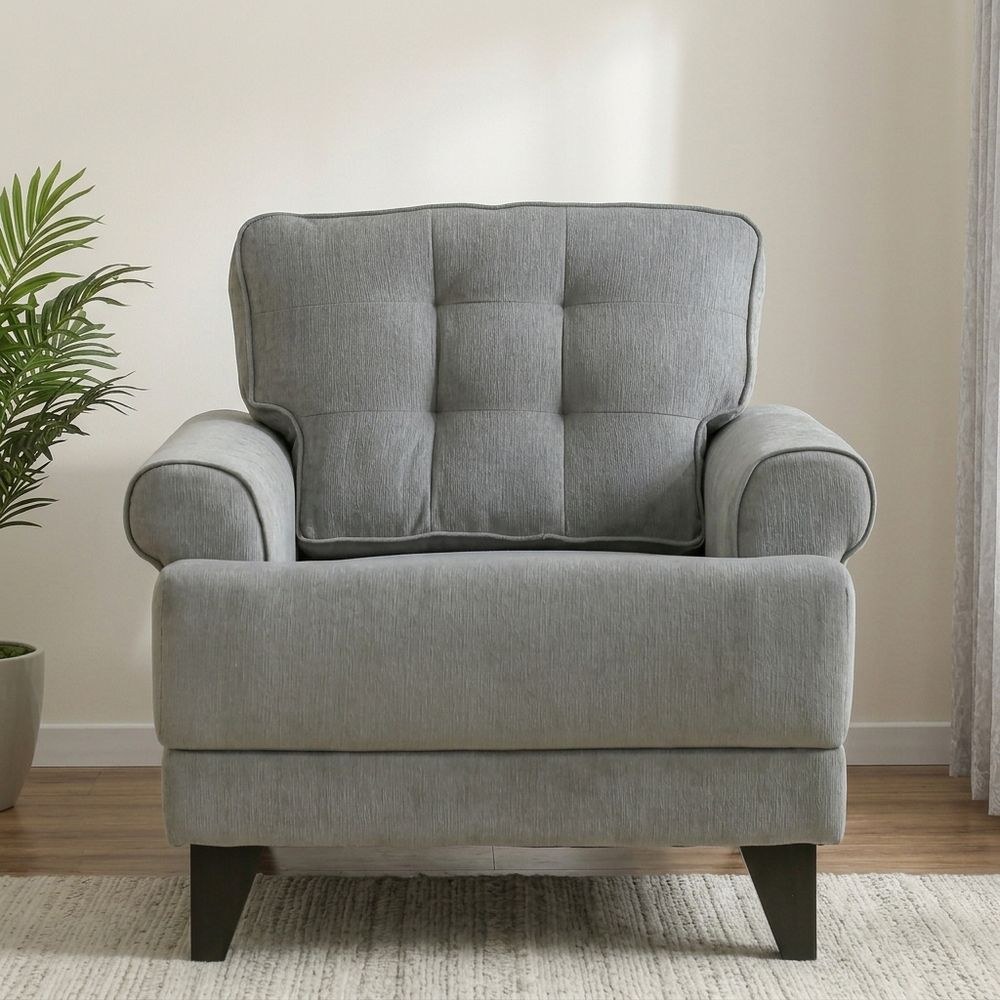 Bradley 1-Seater Fabric Sofa-Onyx Grey-With 2-Year Warranty - Image 2