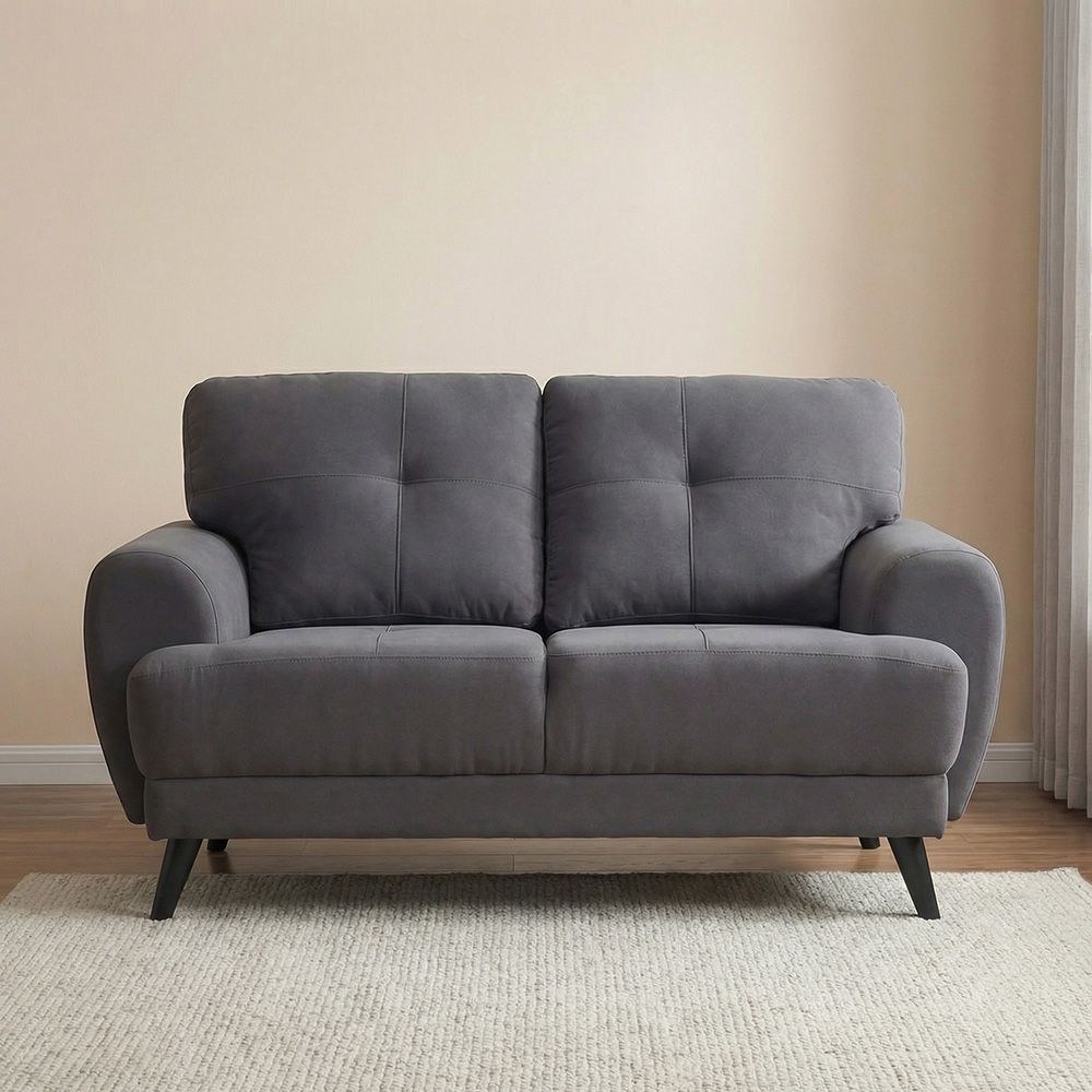 Lina 2 Seater Fabric Sofa - Grey - Image 2
