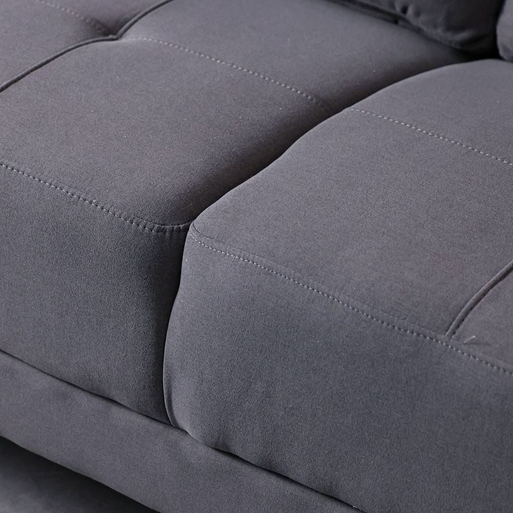 Lina 2 Seater Fabric Sofa - Grey - Image 3