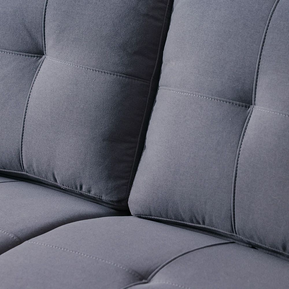 Lina 2 Seater Fabric Sofa - Grey - Image 4