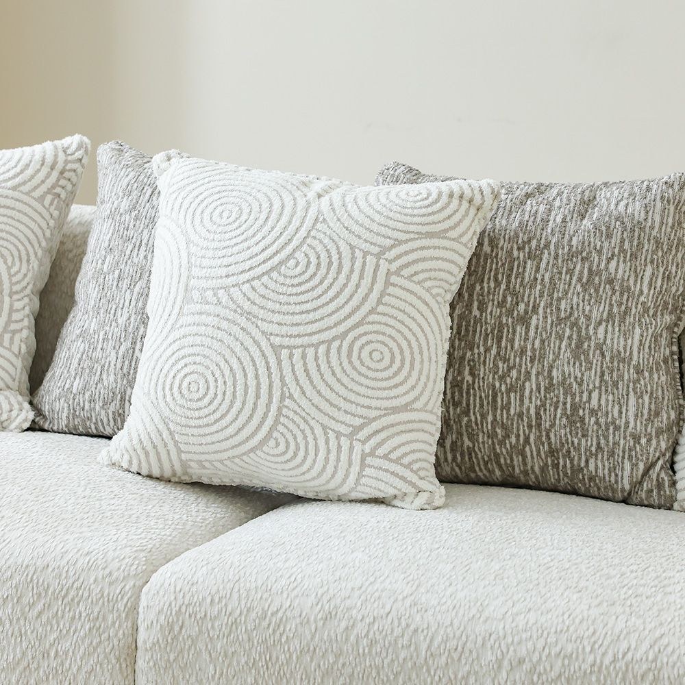 Azalea 3 Seater Fabric Sofa-Beige/Champagne Gold - Image 4