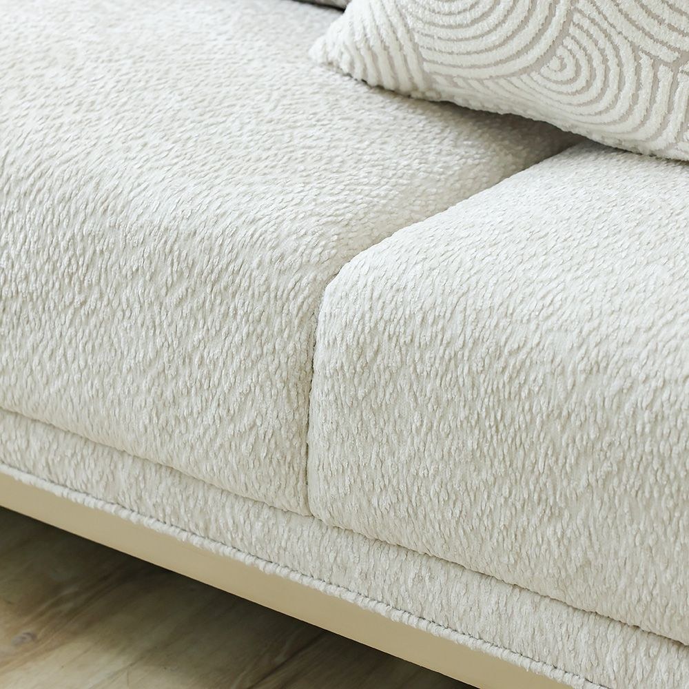 Azalea 3 Seater Fabric Sofa-Beige/Champagne Gold - Image 5