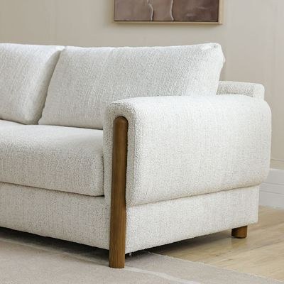 Oboro 2 Seater Fabric Sofa-Beige - Image 4