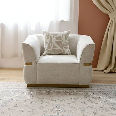 Oru 1-Seater Fabric Sofa - Light Grey - With 2-Year Warranty - Image 5