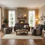 Nato 3+2+1 Seater Half Leather Recliner Set-Brown